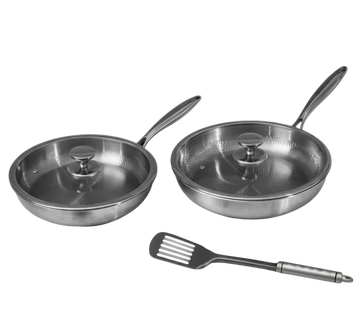 Duo-set klassieke titanium pannen